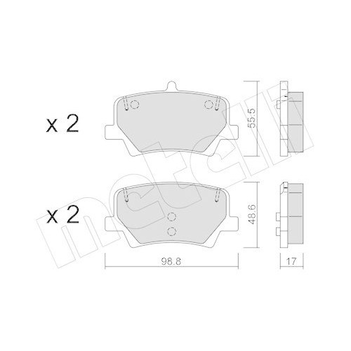 Plaquettes de frein Metelli 22-1187-0 garniture frein à disque voiture Volvo