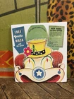 VINTAGE 1953 FROSTIE ROOT BEER CLOWN MASK BOTTLE TOPPER SIGN CIRCUS CARNIVAL NOS