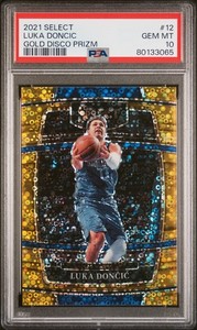 2021 PANINI SELECT GOLD DISCO PRIZM #12 LUKA DONCIC 6/10 PSA 10