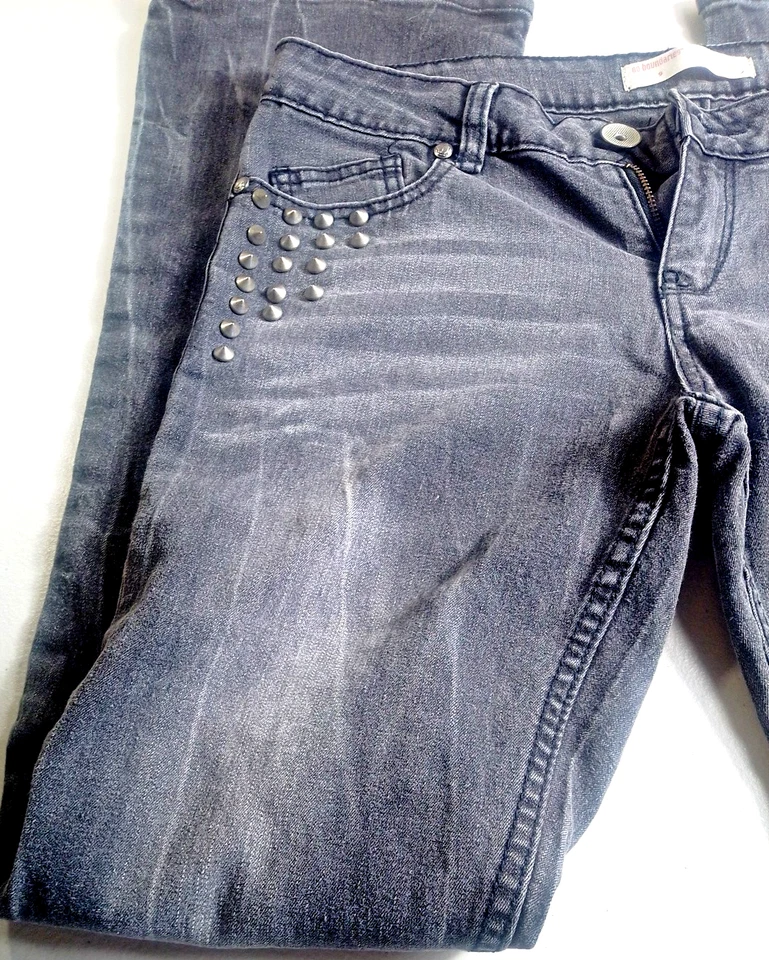 Jeans bootcut vintage gótico sem limites júnior cintura baixa tamanho 9 cravejado cravado - Imagem 3 de 4