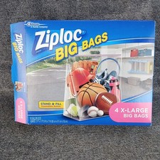 Ziploc Big Bags XL Zipper Handle Plastic Storage 2 COUNT 10 Gal Open Box New