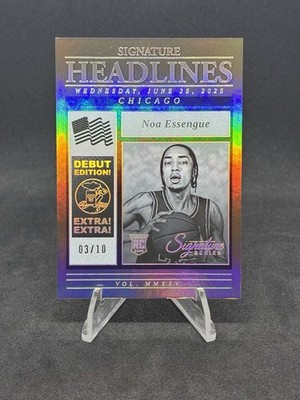 NOA ESSENGUE 2025-26 Panini Signature Series GOLD /10 Headlines Rookie Card #3!