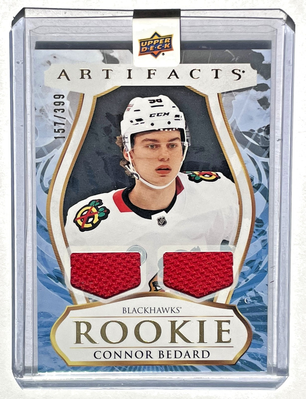 2023-24 UD Artifacts Rookie Material Gold Rdmptn #1 ~ Connor Bedard RC *PSA 10* view 5