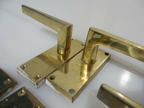Brass Lever Door Handles Old Architectural Salvage Modern / Retro - Picture 8 of 9