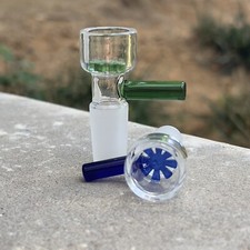14mm Glass Bong Bowl With Built In Screen Water Pipe Replacement Piece Slide 2pc