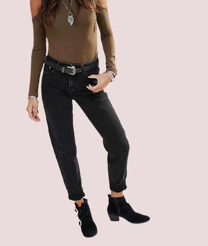Glamorous Mom Jeans In Washed Black UK 10 RRP £29 LN021 DD 03 - Picture 2 of 5