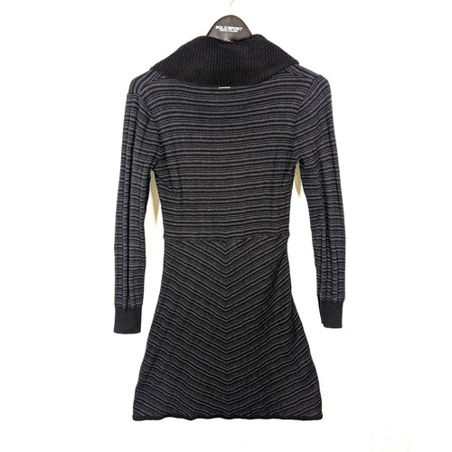 Vestido Suéter PRANA Cuello Capucha Mónica Mujer Pequeño Gris Negro Lana Cintura Imperio - Imagen 2 de 6