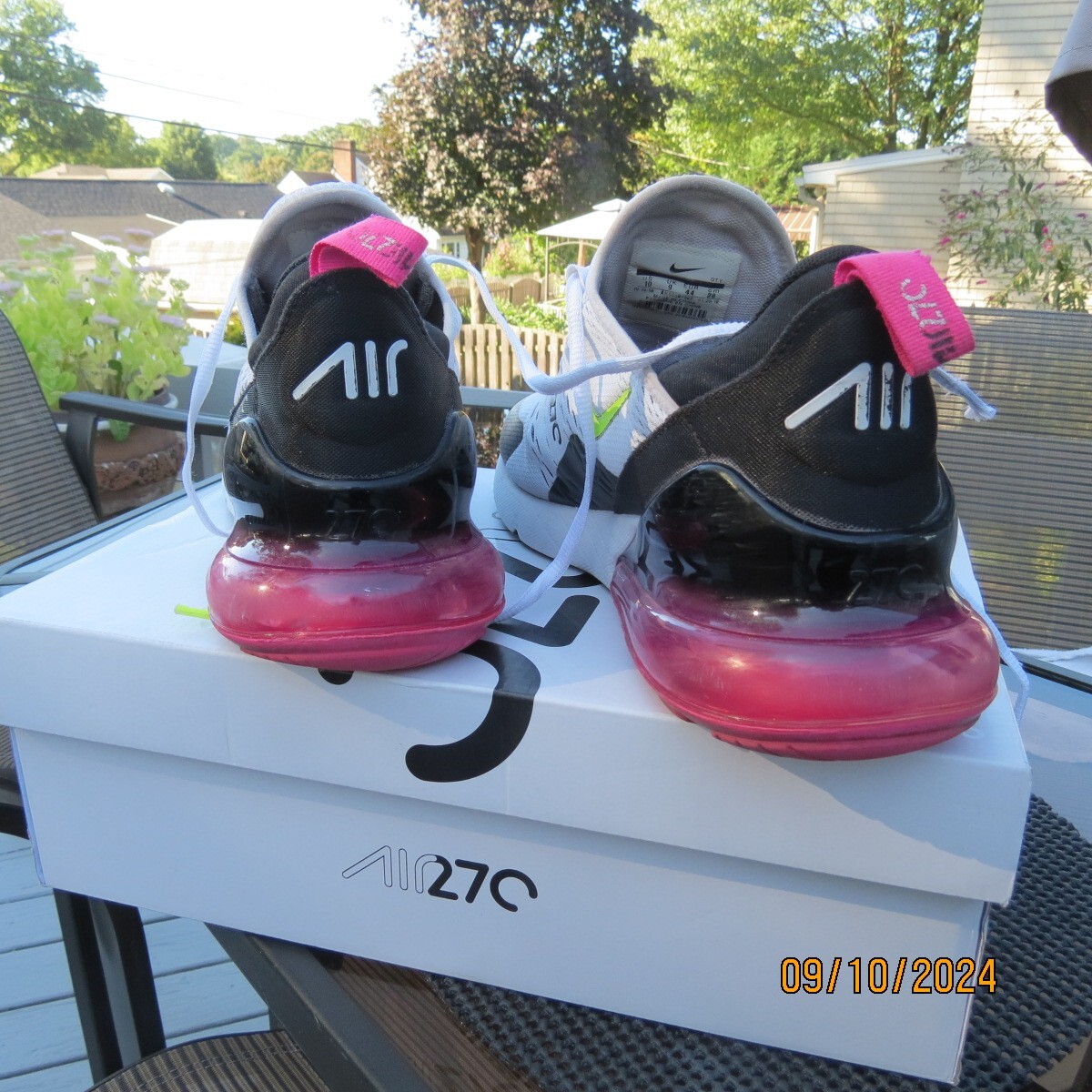 Nike Air Max 270 Volt Fuchsia White Laser Mens Sz 10 AH8050-109 Sneakers Nike Air Max 270 Volt Fuchsia White Laser Fuchsia AH8050-109  main image 3