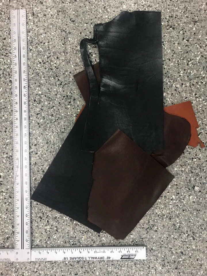 3 libras. Adornos de cuero para silla de montar, restos de cuero de vaca, cuero premium Foto 4 de 4