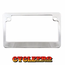 2 Hole Show Chrome Metal Deluxe License Plate Frame Touring & Street Motorcycle