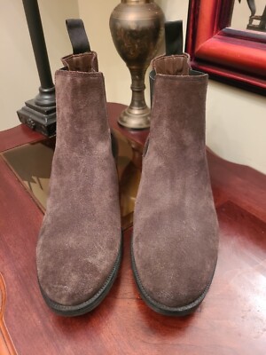 H&M Dark Brown Real Suede Ankle Chelsea Boots Men display picture 2