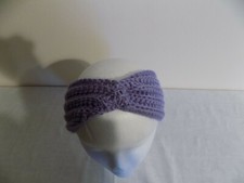 Handmade Crochet Ear Warmer, Turban Style Adult Head Band  Purple 