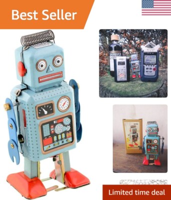 Unique 4.8'' Vintage Robot Toy - Classic Wind-Up Mechanism for Nostalgic Joy