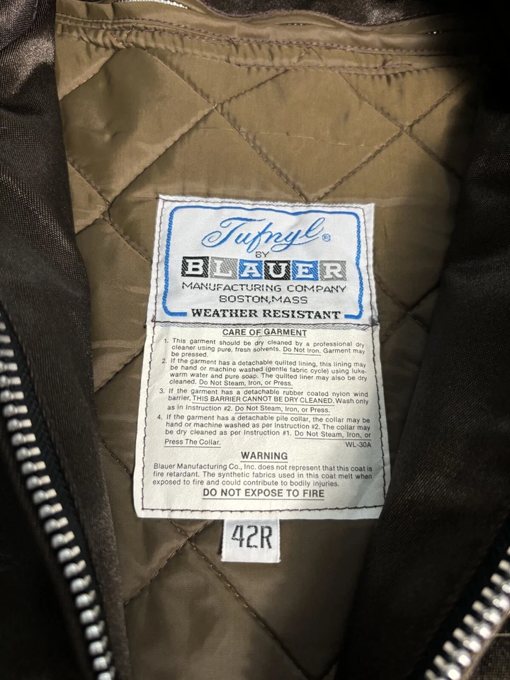 Chaqueta de Colección 1986 El Paso Co Sheriff Posse Marrón Azul Piel Tufnyl Cremallera Completa Foto 2 de 4