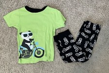 Wonder Nation Panda Riding Motorcycle Pajama Set Size 5T