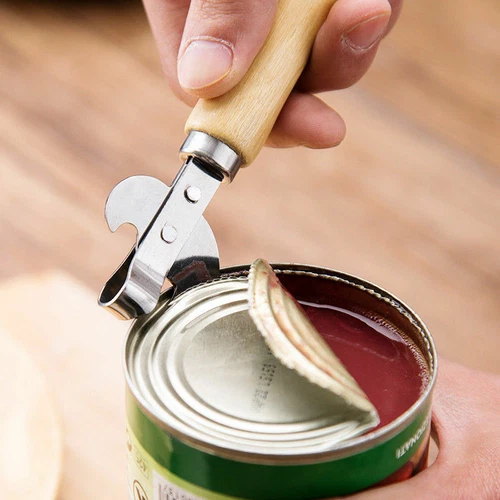 Wooden Handle Can Opener Multifunctional Beer Bottle Opener Tin Can Opener Px - Picture 9 of 14