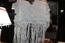 Vintage Native American Leather Beaded Shirt From Cherokee, NC Damaged AS IS