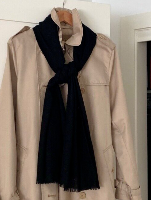 AUTH Burberry Black Rectangular Scarf with Equest… - image 5