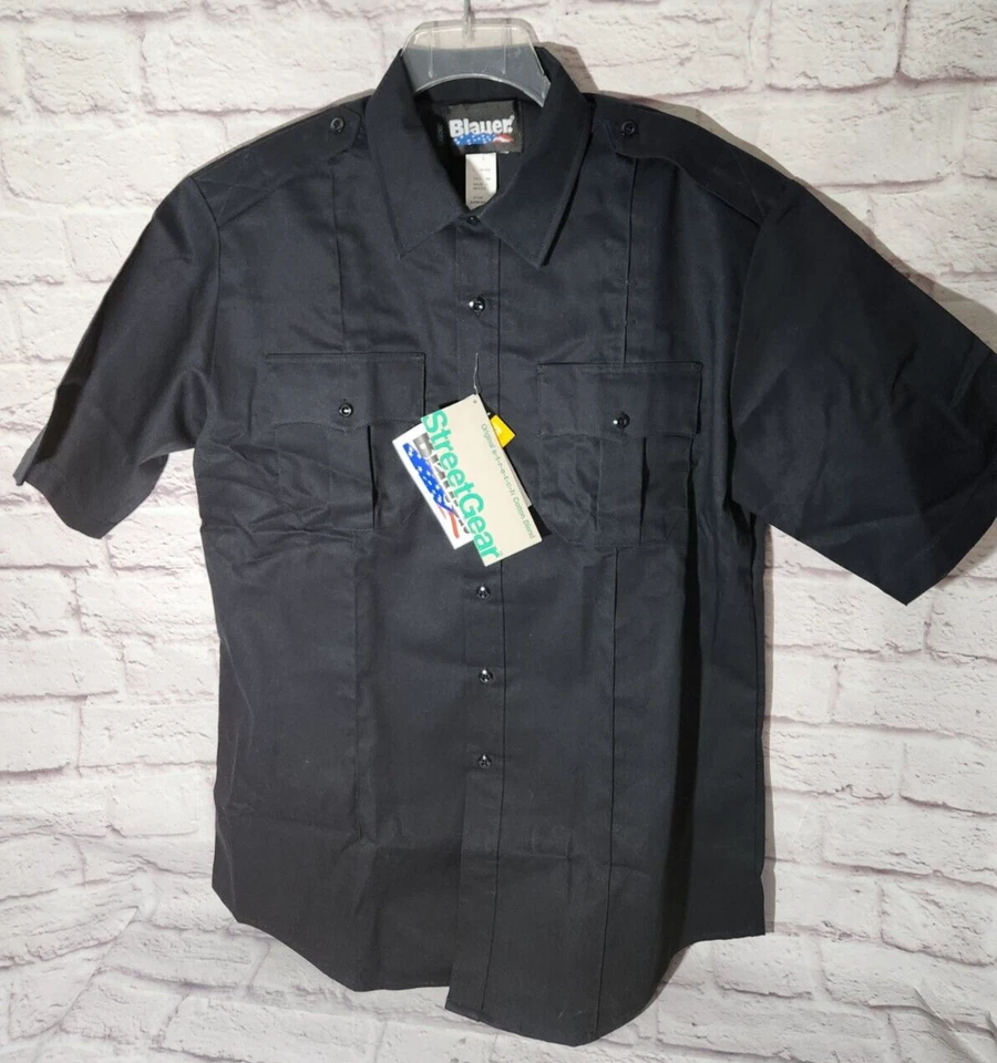 Nuevo Uniforme Manga Corta Azul 8713X Camisa Mezcla Algodón Azul Marino Para Hombre Grande Alto Foto 4 de 4