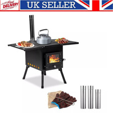 Tent Stove Portable Wood Burning Stove Carbon Steel for Camping Hunting Hiking