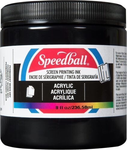 Speedball 004637 Acrylic Screen Acrylic Screen Printing Ink, 8 fl. oz., Black