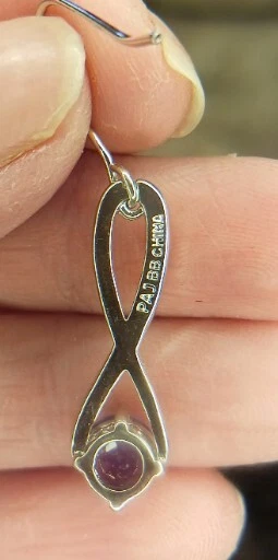 1" Vtg Authentic Amethyst Diamond 925 Sterling Silver Dangle Earrings. (25) - Image 4 of 4