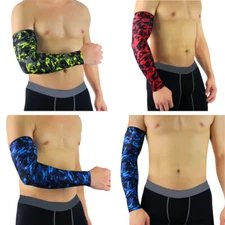 Men Camouflage Arm Sleeve Running Basketball Fitness Sports Support Protection 