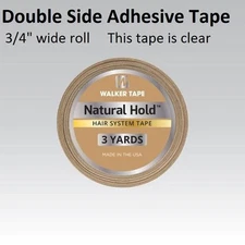 Natural Hold Tape by Walker Tape Co. 3/4" X 3 yard roll Double side Adhesive 