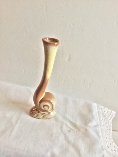 Vintage Frankoma Snail Vase Brown Glaze Oklahoma Pottery 6.2 In - Picture 4 of 18