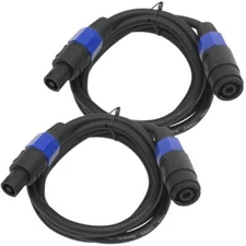 Pair of 6 Foot Speakon Extension Cables - Speakon Male to Speakon Female 12AWG
