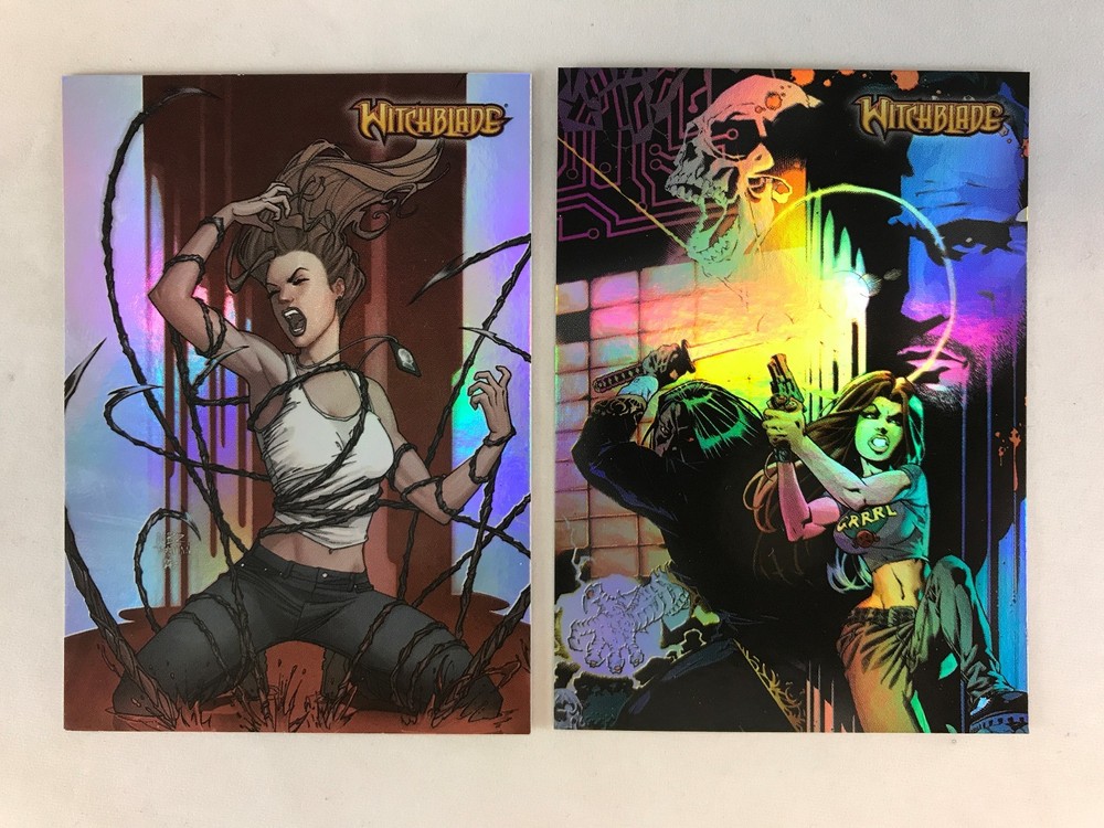 ALBUM ONLY PROMO CARD SET: WITCHBLADE (BREYGENT 2014) PROMO 1 & 2 FLAT FOIL!