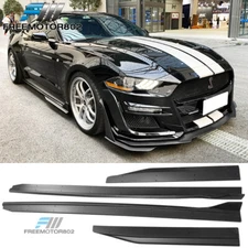 Fits 15-23 Ford Mustang GT500 Style Side Skirts 4PC - Matte Black