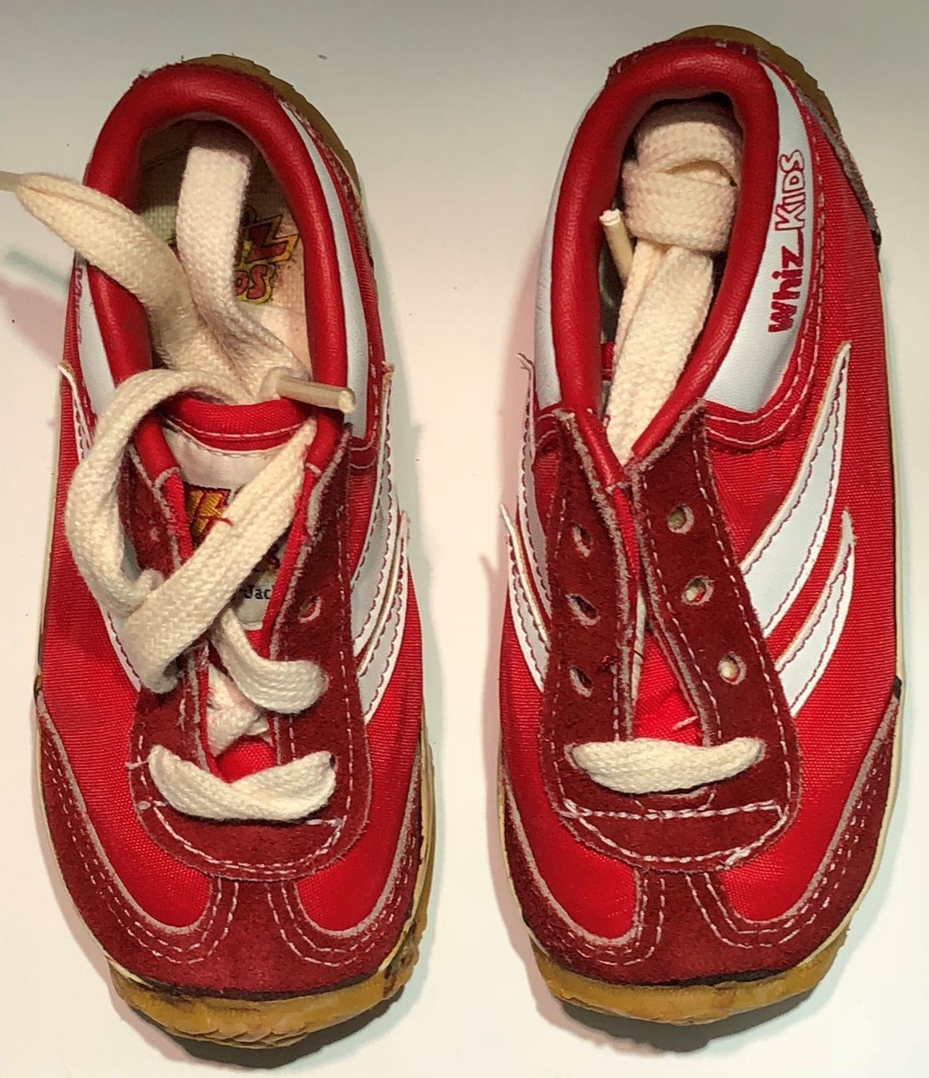 New Vintage 1970's Jumping Jacks Whiz Kids Red Sneakers In