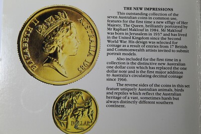 Australia 1985 Official 7 Coin Mint Set~Very Scarce~170,000 Minted