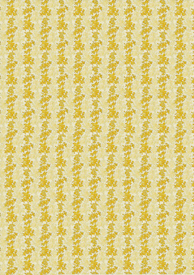 Dolls House Wallpaper Stick on Self Adhesive Matte Yellow Floral (Portrait)