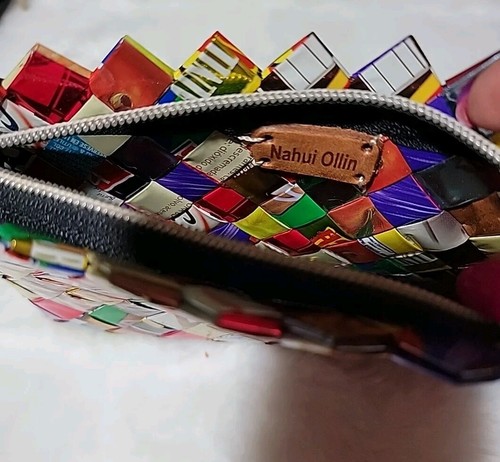 Nahui Ollin Candy Wrapper Bag clutch Multicolor Unique Recycled vegan #☆ - Picture 6 of 8