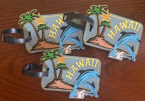 VINTAGE Set of 3 Luggage Tags Hawaii USA Aloha State Preowned