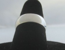 SIZE 8 14KT WHITE GOLD PLATED 6MM SMOOTH WEDDING RING -USA SELLER