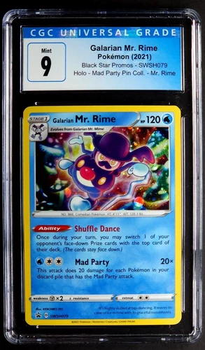Galarian Mr. Rime Holo SWSH079 CGC Mint 9 Mad Party Pin Collection Promo 2021