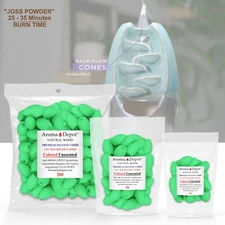 60 BACKFLOW Incense Cones Charcoal Unscented 1.25" OVAL for waterfall burner