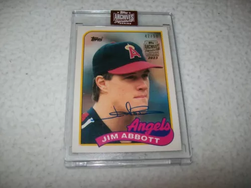 2023 TOPPS ARCHIVES 1989 TOPPS RC JIM ABBOTT AUTOGRAPH #D/58 CALIFORNIA ANGELS