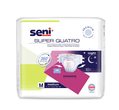 Seni Super Quatro Windel für Erwachsene schwerste Inkontinenz Windelhose, 10 St.
