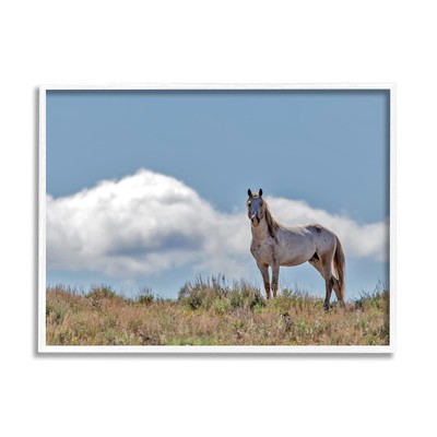 Wild Horse Standing Strong Along Daytime Cloudy Sky, Designed by Larry McFerr...