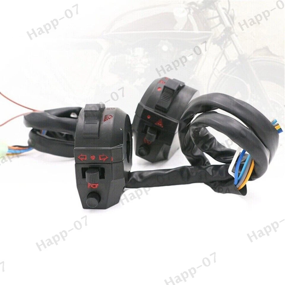 1 par de piezas de encendido/apagado interruptor de control de manillar de motocicleta de 7/8" Foto 2 de 4