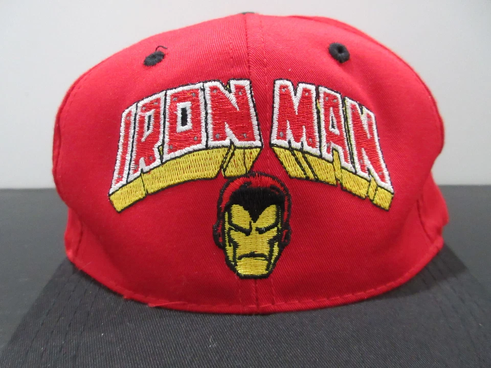 VINTAGE Iron Man Hat Cap Snap Back Red Marvel TV Show Movie Comic Boys Kids 90s - Image 2 of 4