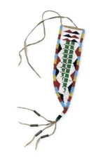 Sioux Tribe Native American Indian Beaded Knife Sheath Suede Leather Cover