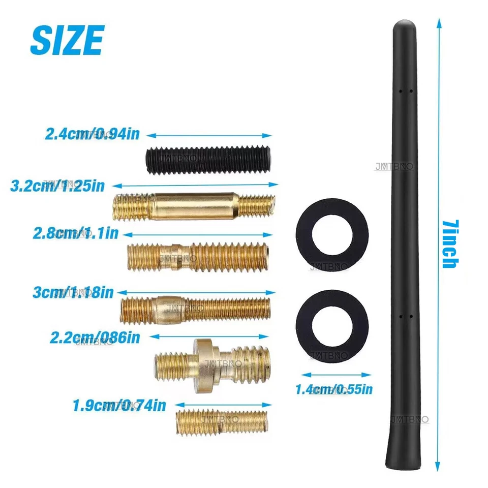 For Nissan 350Z 2003-2009 Car 7" Short Aerial Antenna Mast AM/FM Radio Reception - Image 2 of 4