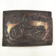 Vtg Indian Motorcycle Bike Biker Belt Buckle