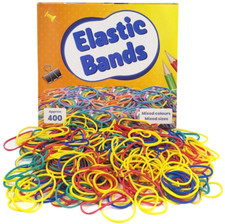 400 Pack Strong Elastic Rubber Bands Mixed Colours Sizes Home School Office