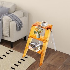 Orange Folding Step Stool for Adults 3 Step Ladder Folding Step Stool 44*52*63cm